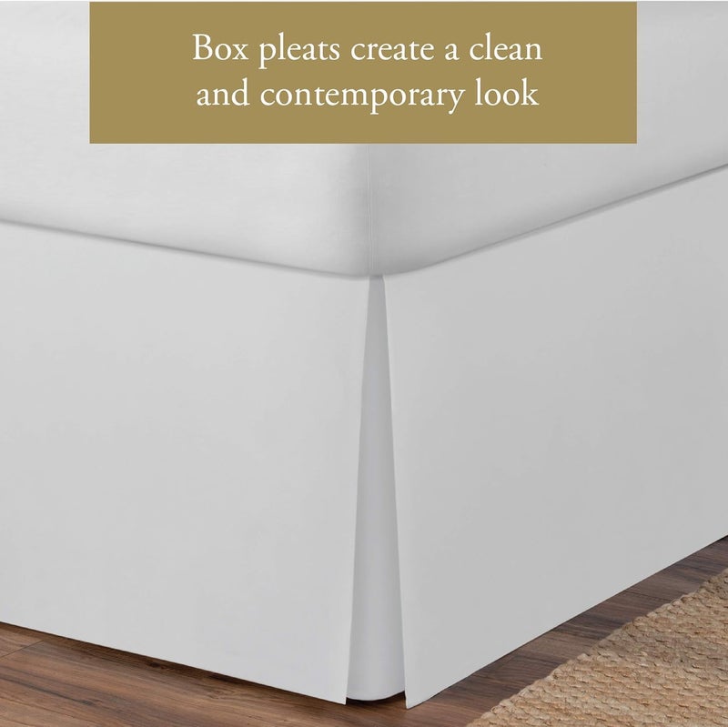Levinsohn Luxury Hotel Tailored Bed Skirt, Box Pleats, 14 Inch Drop, Full, White - Image 5